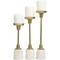 Gold Aluminum Slim Candle Holder with White Marble Base Set